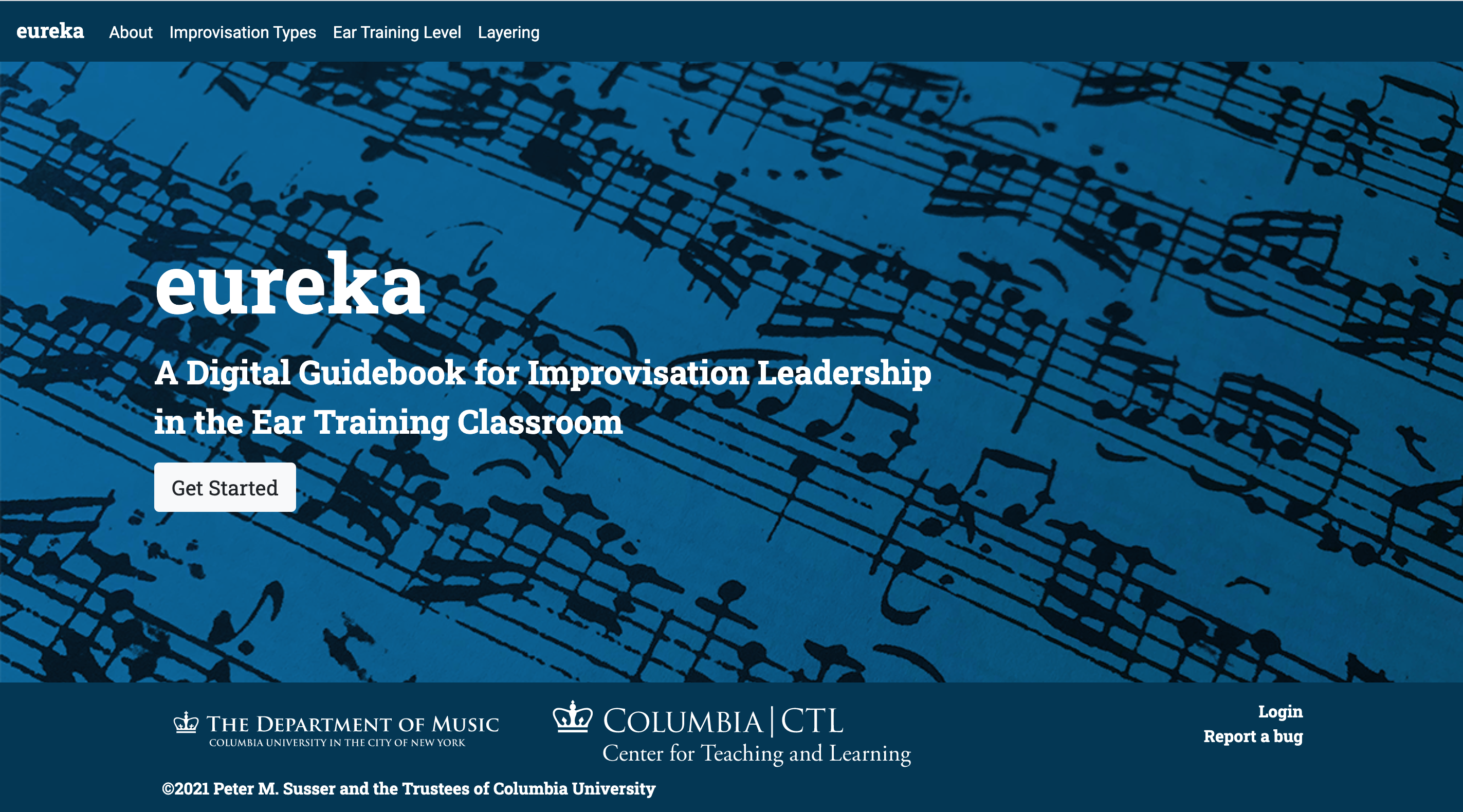A photo of a Bach cello suite provided the perfect cover image for Eureka's homepage
